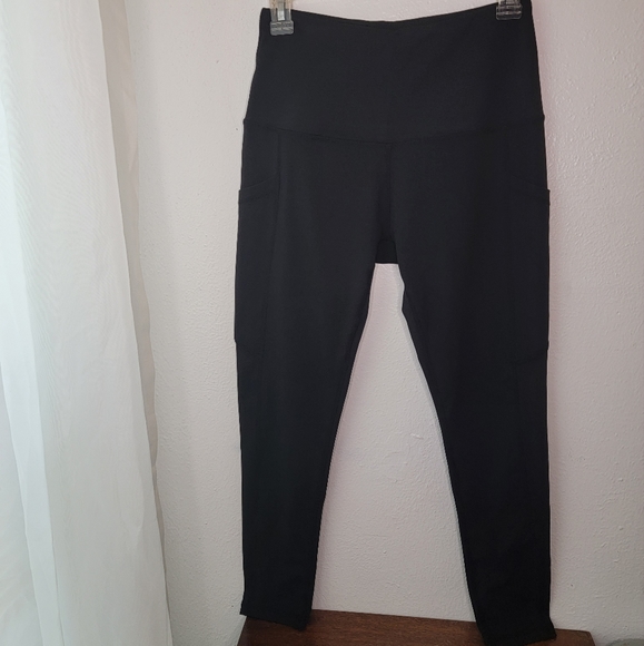 2 Pairs Leggings Full Ankle and Capri Length Pink Black Workout Yoga Pants - Picture 7 of 9